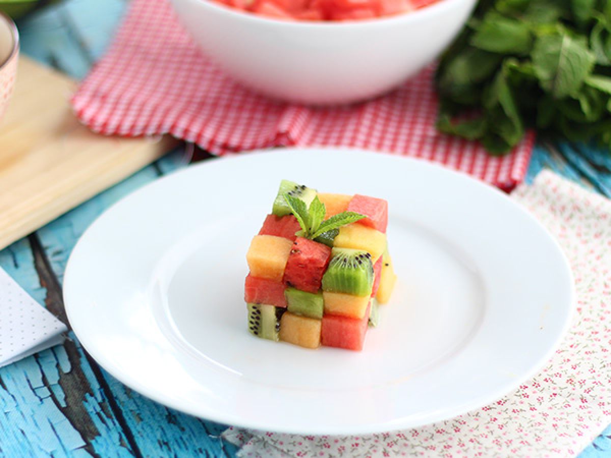 Frukt Rubiks kub, designad fruktsallad - foto 3