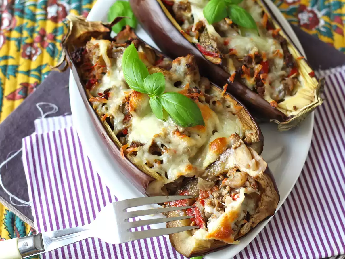 Fyllda auberginer med gratinerad mozzarella - foto 2