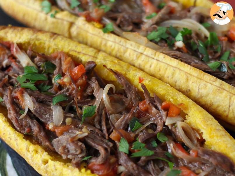 Fyllda matbananer med strimlat kött och riven ost - foto 2