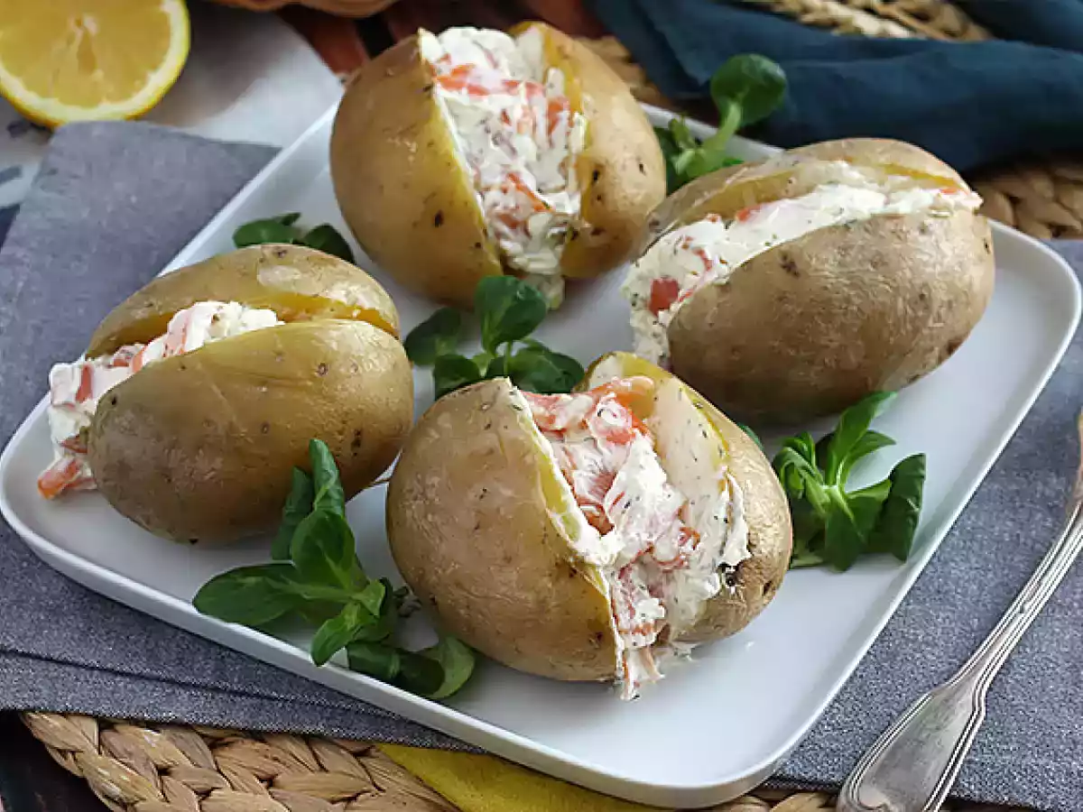 Fyllda potatisar med rökt lax och fromage frais - foto 2