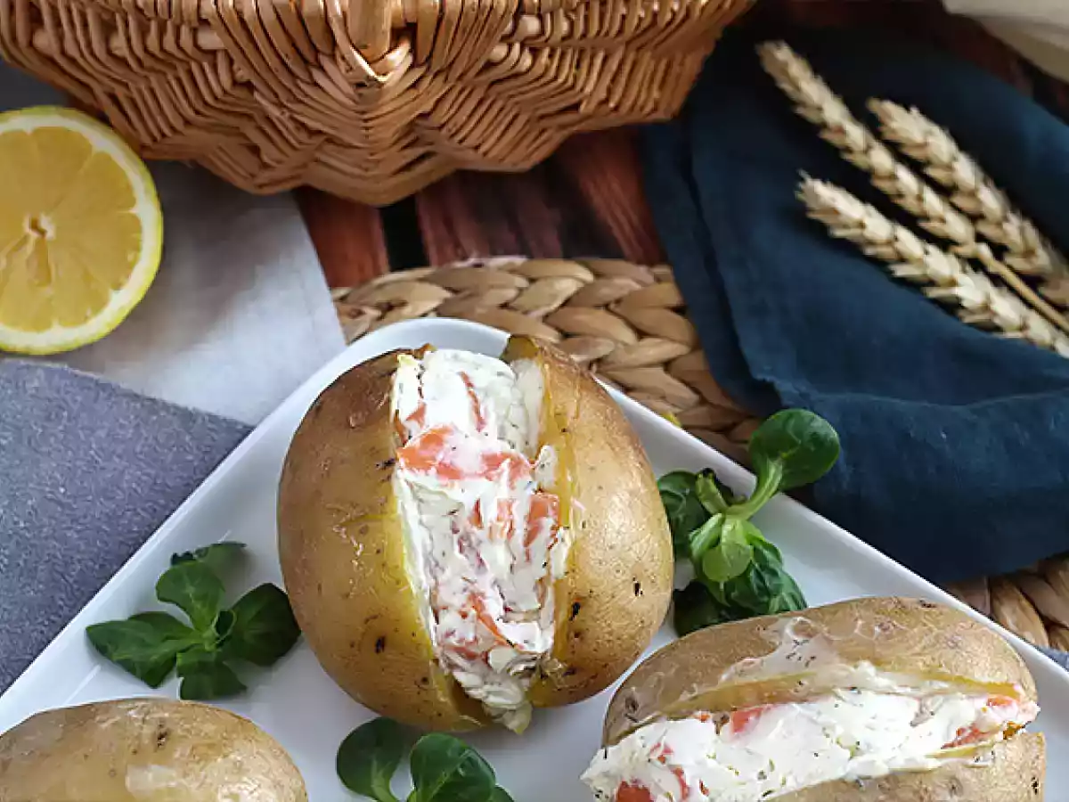 Fyllda potatisar med rökt lax och fromage frais - foto 3
