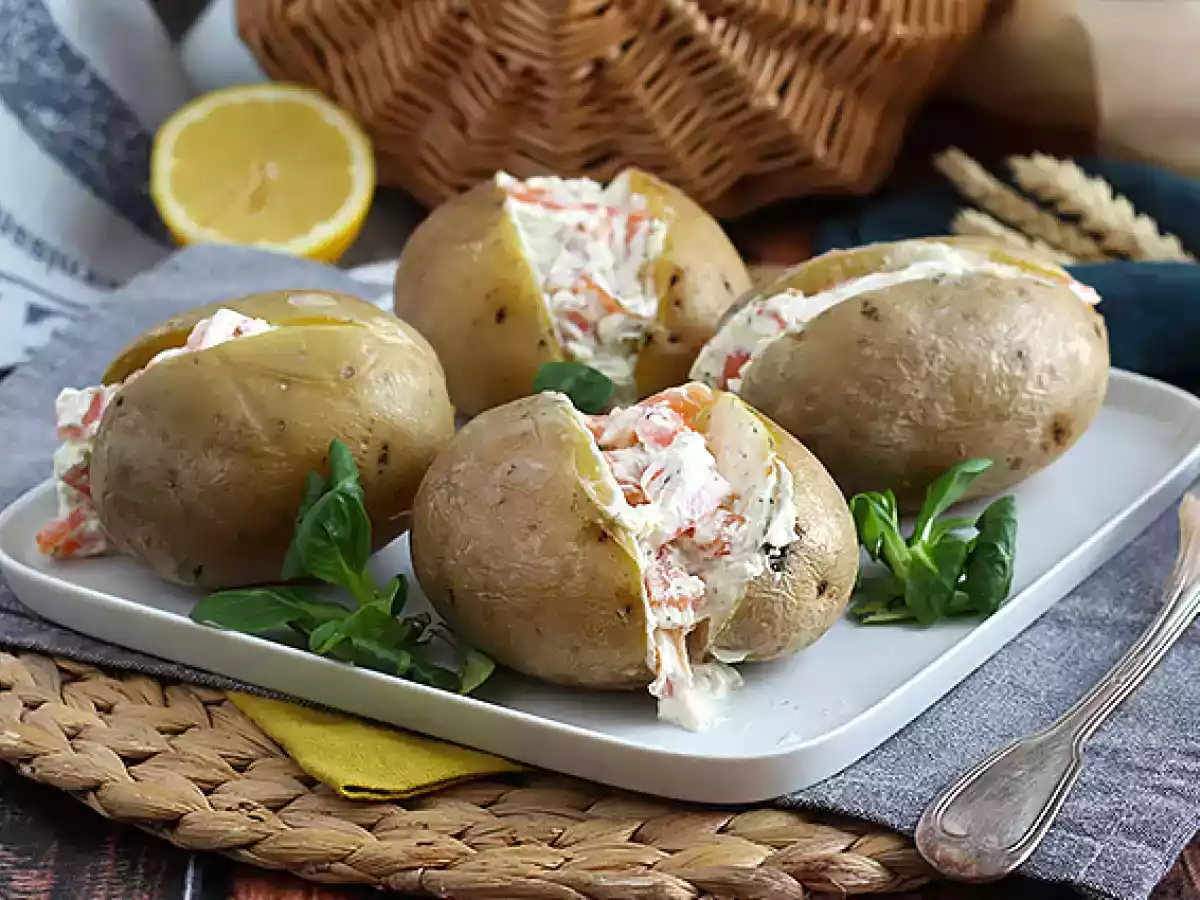 Fyllda potatisar med rökt lax och fromage frais - foto 4