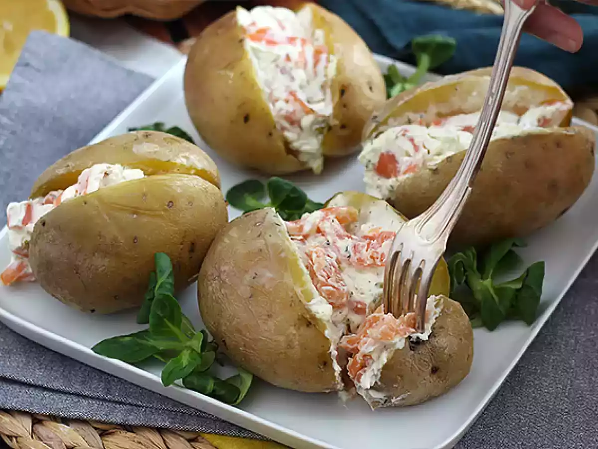 Fyllda potatisar med rökt lax och fromage frais - foto 5