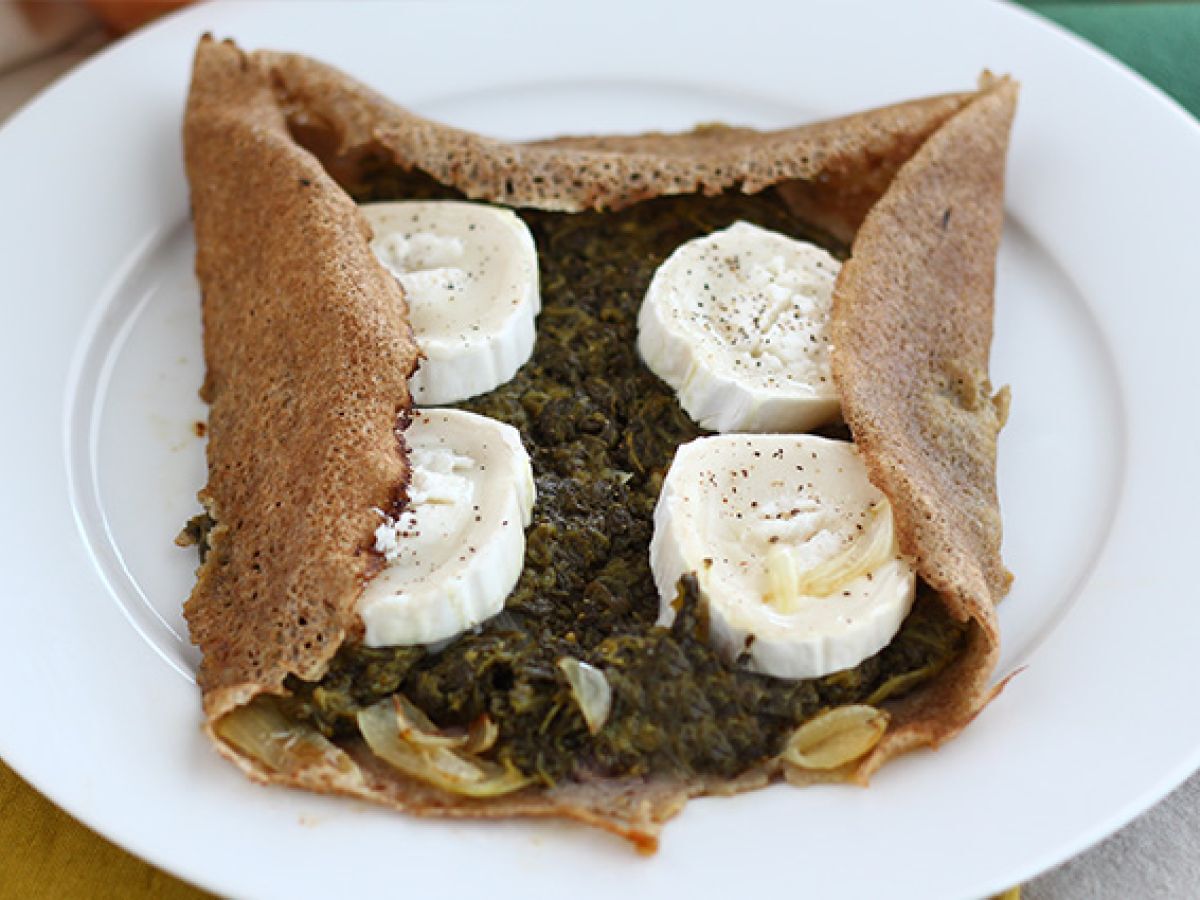 Galette med getost och spenat