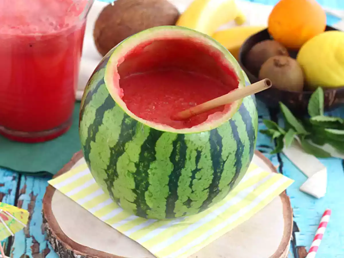 Gin-cocktail med vattenmelon