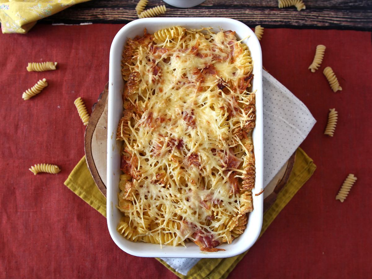 Gratin av skinka och ostpasta i airfryer - foto 3