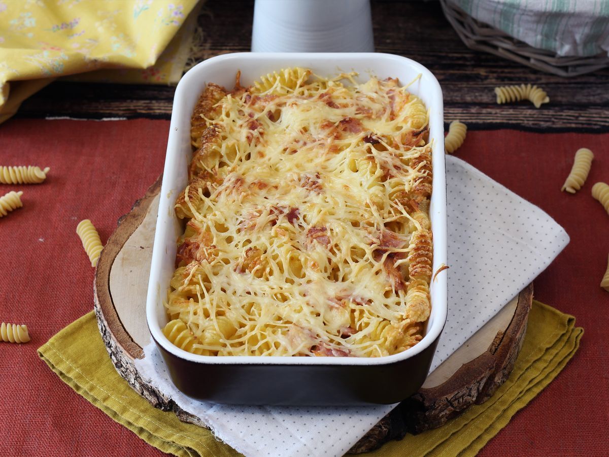 Gratin av skinka och ostpasta i airfryer - foto 4
