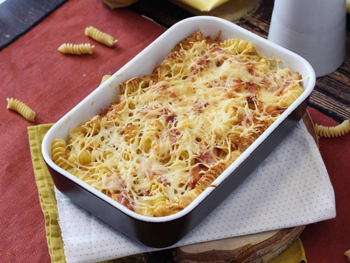 Gratin av skinka och ostpasta i airfryer - foto 6