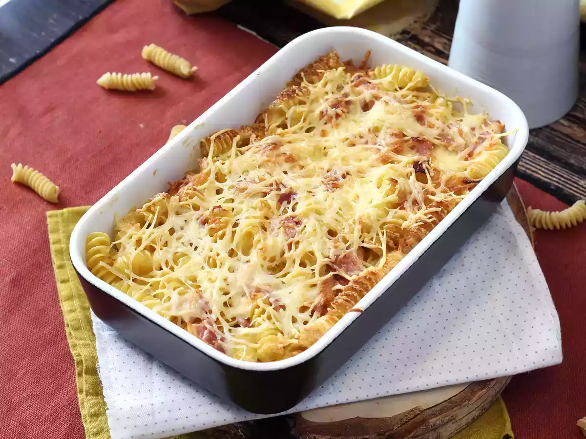 Gratin av skinka och ostpasta i airfryer - foto 6