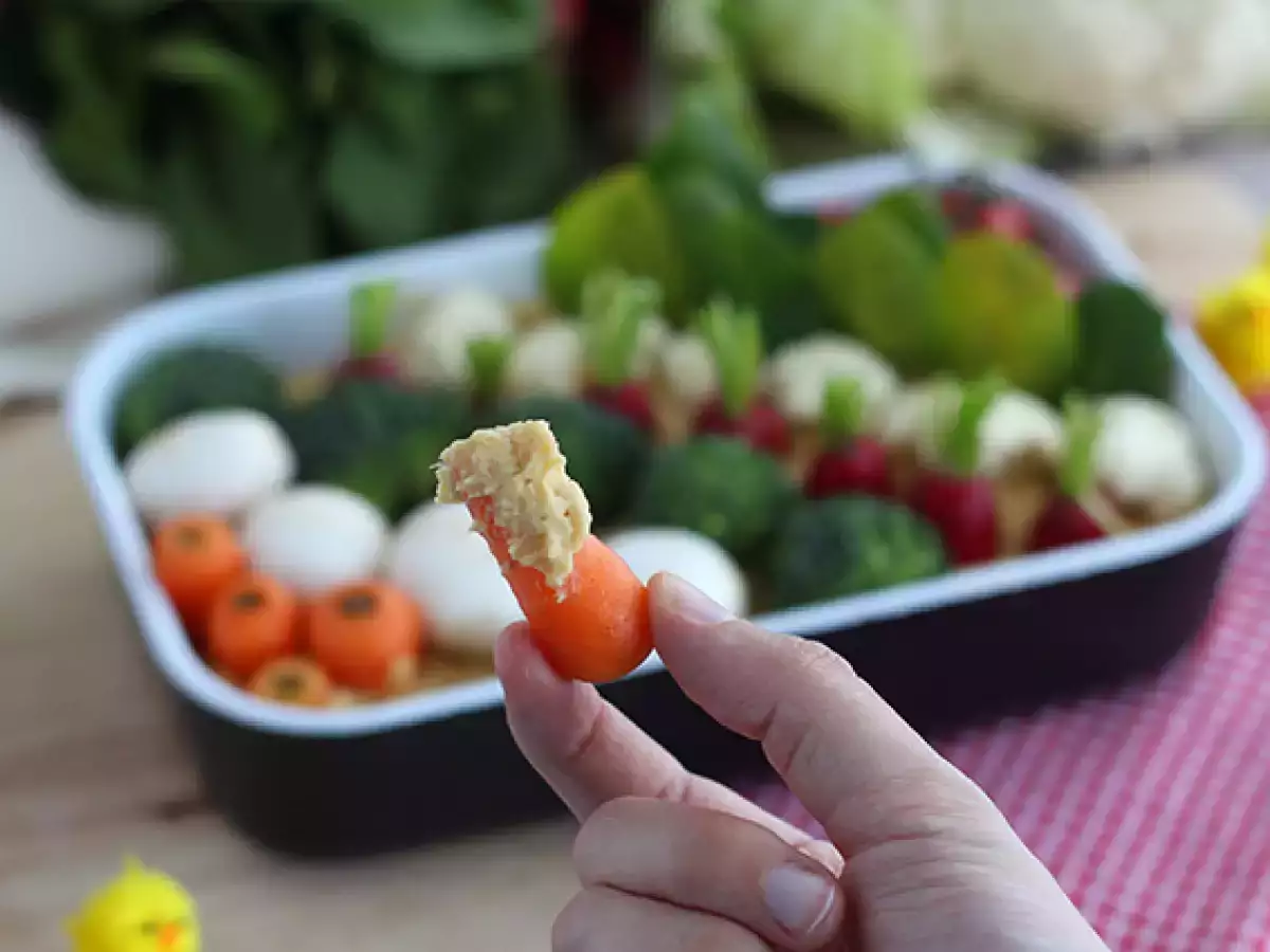 Grönsaksland till påskaperitifen (hummus och små grönsaker) - foto 2