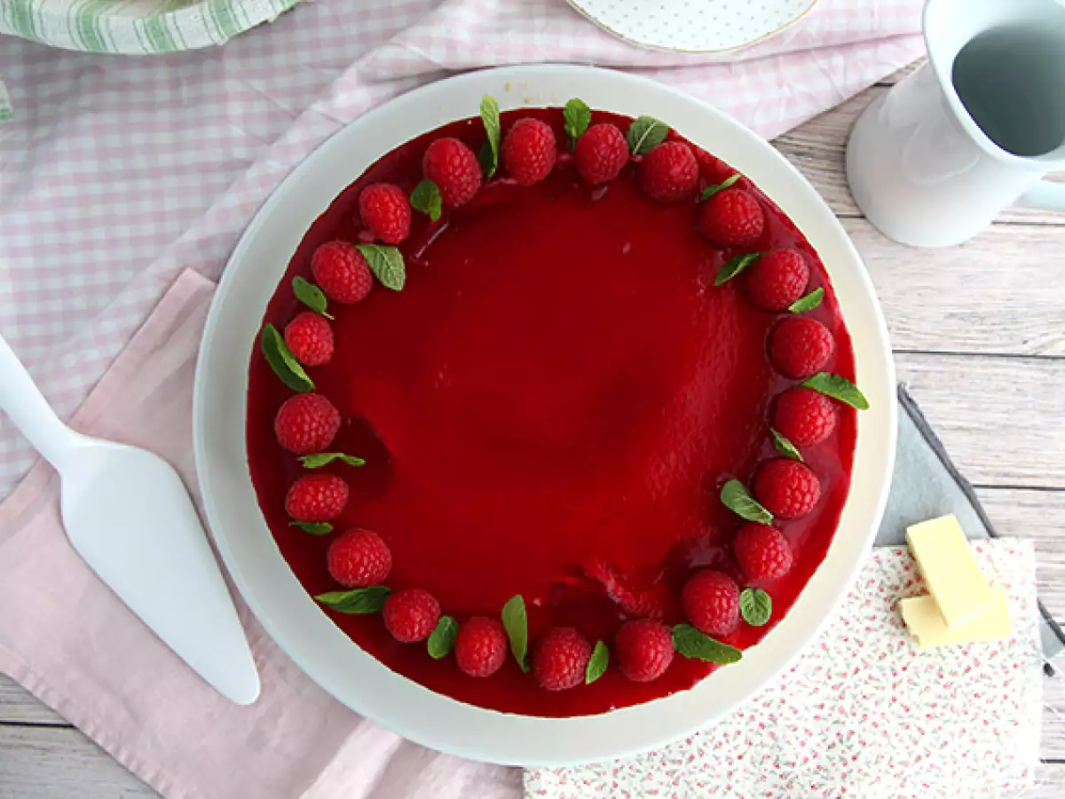 Hallonbavarois med vit choklad (steg för steg och video) - foto 5