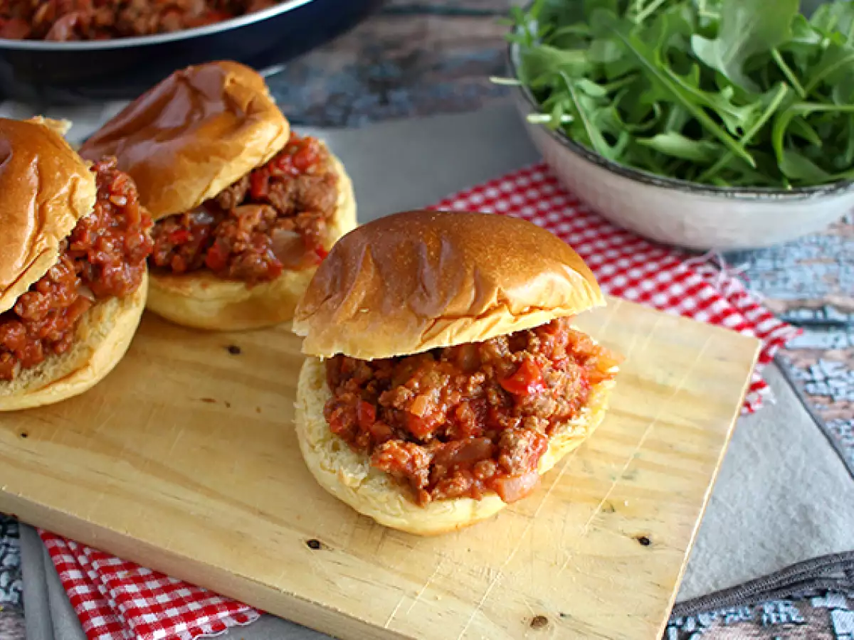 Hamburgare i Sloppy Joes-stil