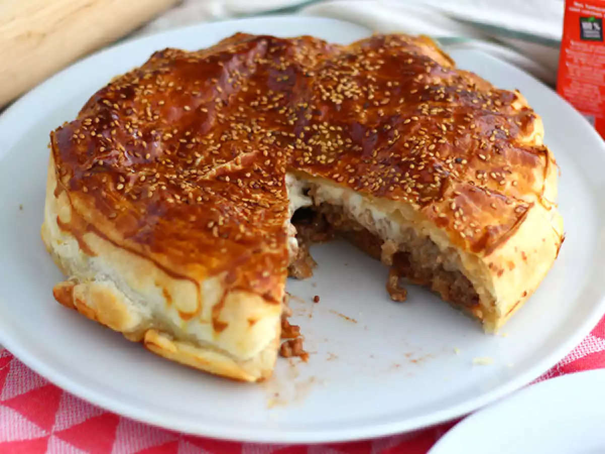 Hamburgerpaj, en cheeseburgare att dela!