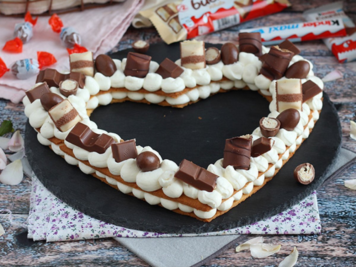 Hjärttårta med Kinder - Hjärttårta för Alla hjärtans dag - foto 2