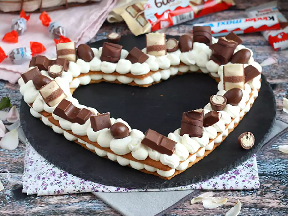 Hjärttårta med Kinder - Hjärttårta för Alla hjärtans dag - foto 2