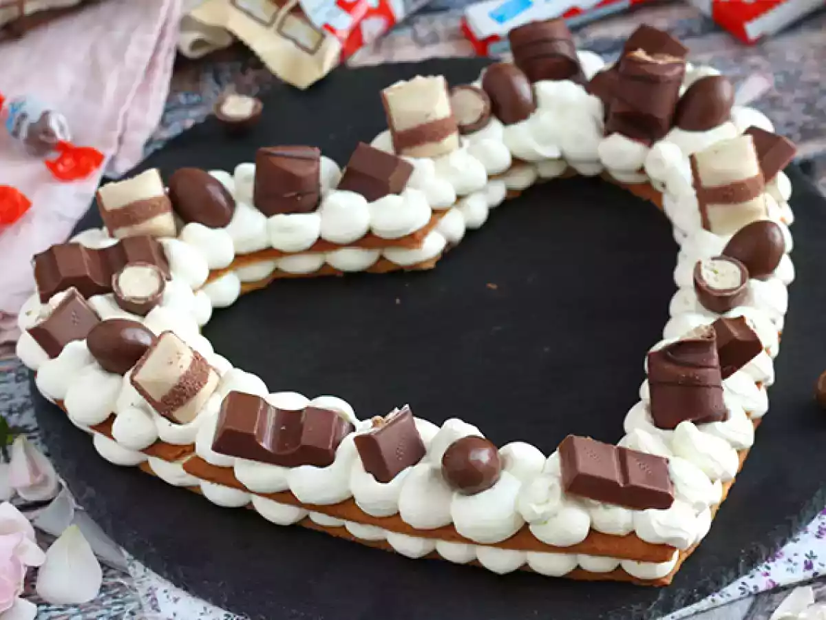 Hjärttårta med Kinder - Hjärttårta för Alla hjärtans dag - foto 4