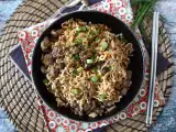 Hur lagar man snabbnudlar? Snabbt recept med nötkött och svamp!, foto 1
