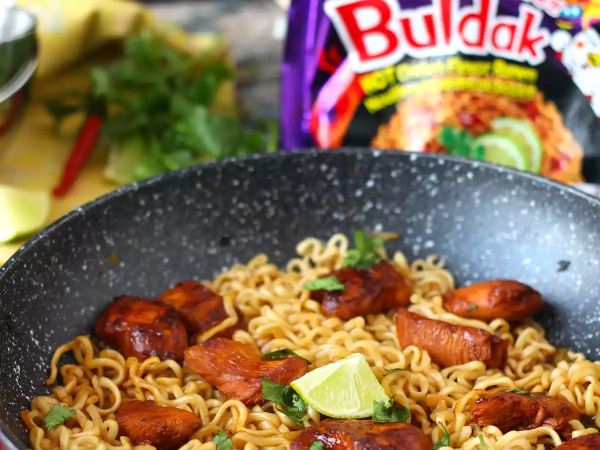 Hur man lagar Buldak Habanero Lime-nudlar, recept med marinerad kyckling! - foto 4