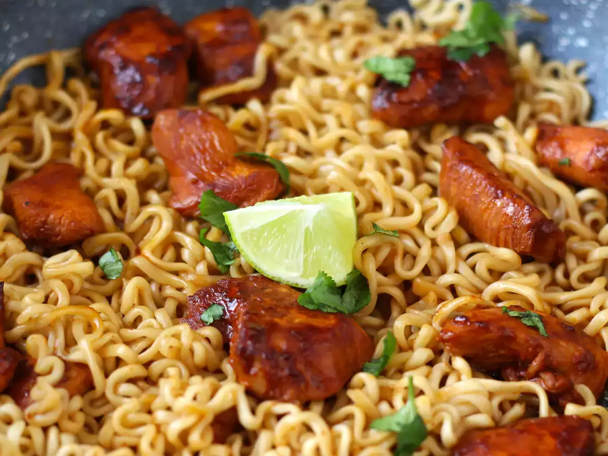 Hur man lagar Buldak Habanero Lime-nudlar, recept med marinerad kyckling! - foto 7