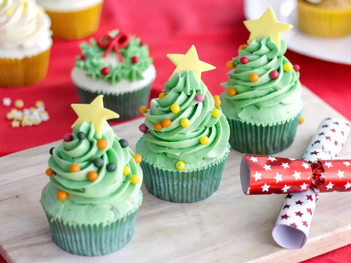 Juldekorerade cupcakes