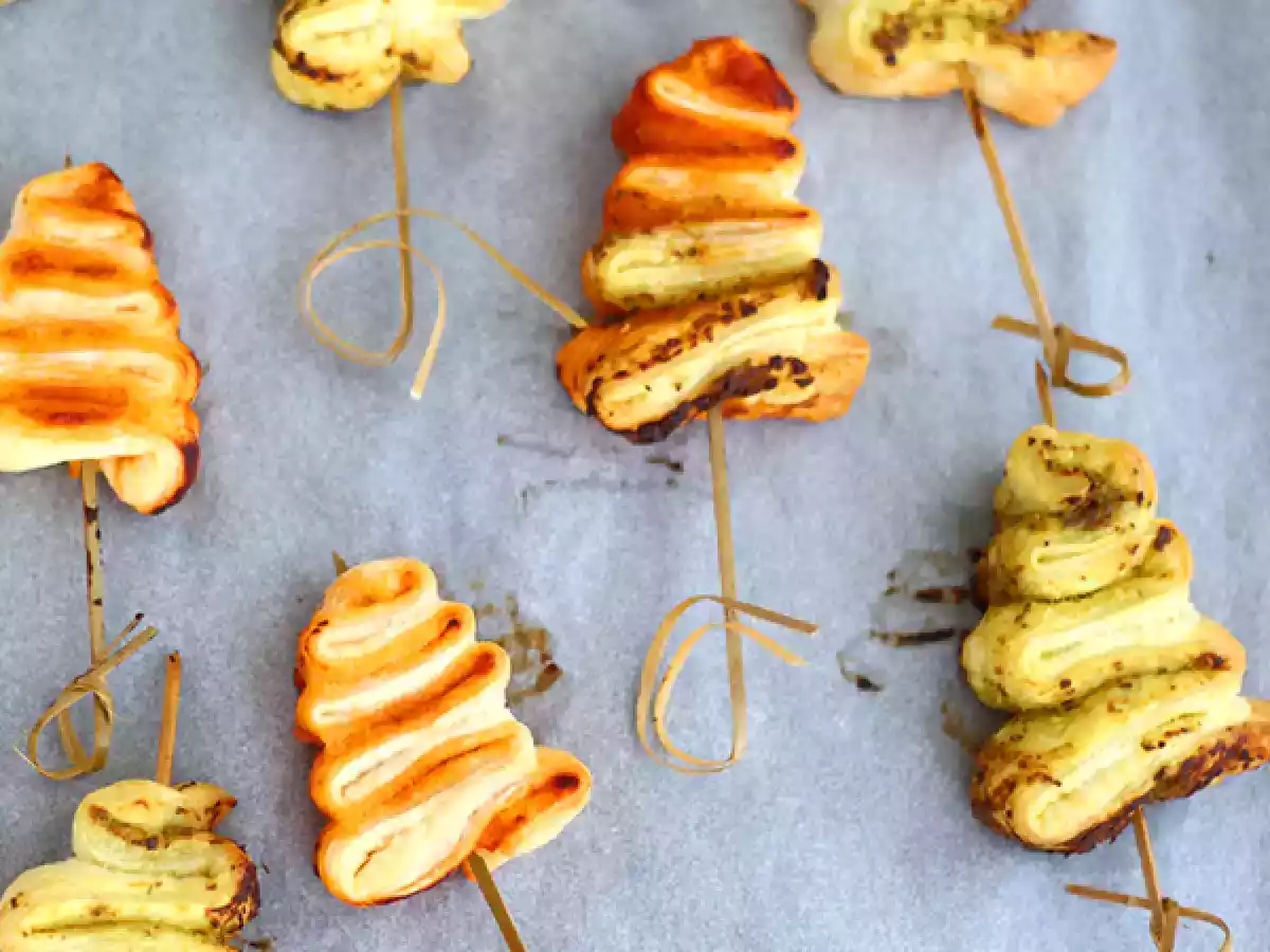 Julgranar i smördeg med pesto till julens aperitif - foto 3