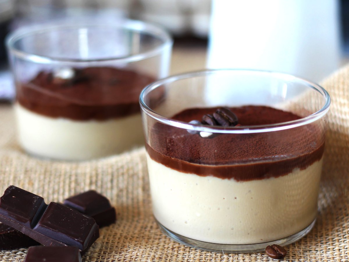 Kaffepudding med ganache och kakao