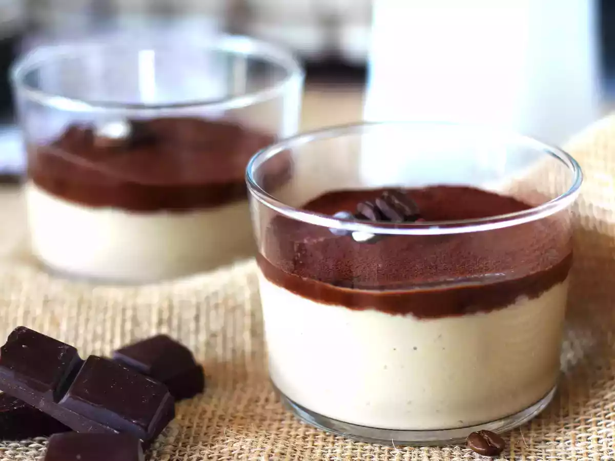Kaffepudding med ganache och kakao
