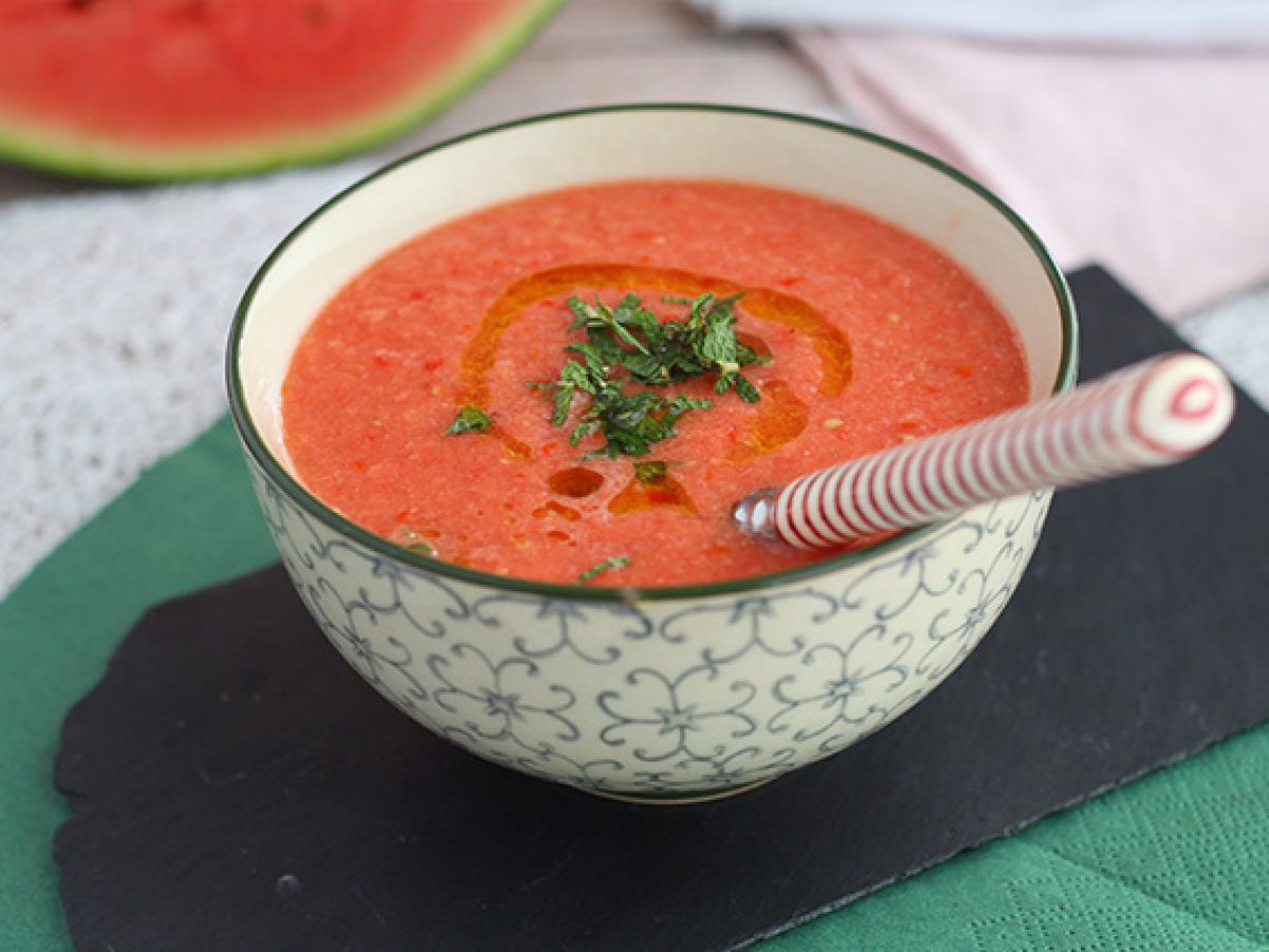 Kall vattenmelon- och tomatsoppa - foto 2