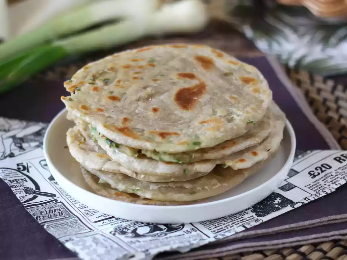 Kinesiska pannkakor med salladslök - Scallionpannkakor