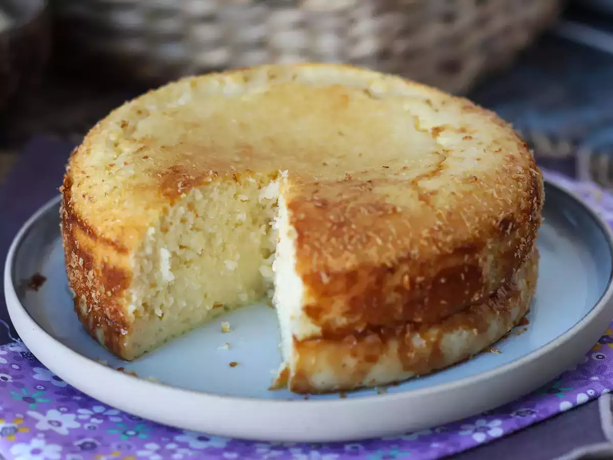 Kokos- och kondenserad mjölk-flan, enkel och smältande - foto 5