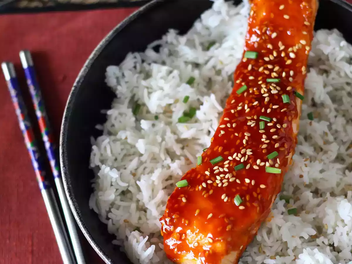 Koreansk lax med gochujangsås klar på 8 minuter - foto 5