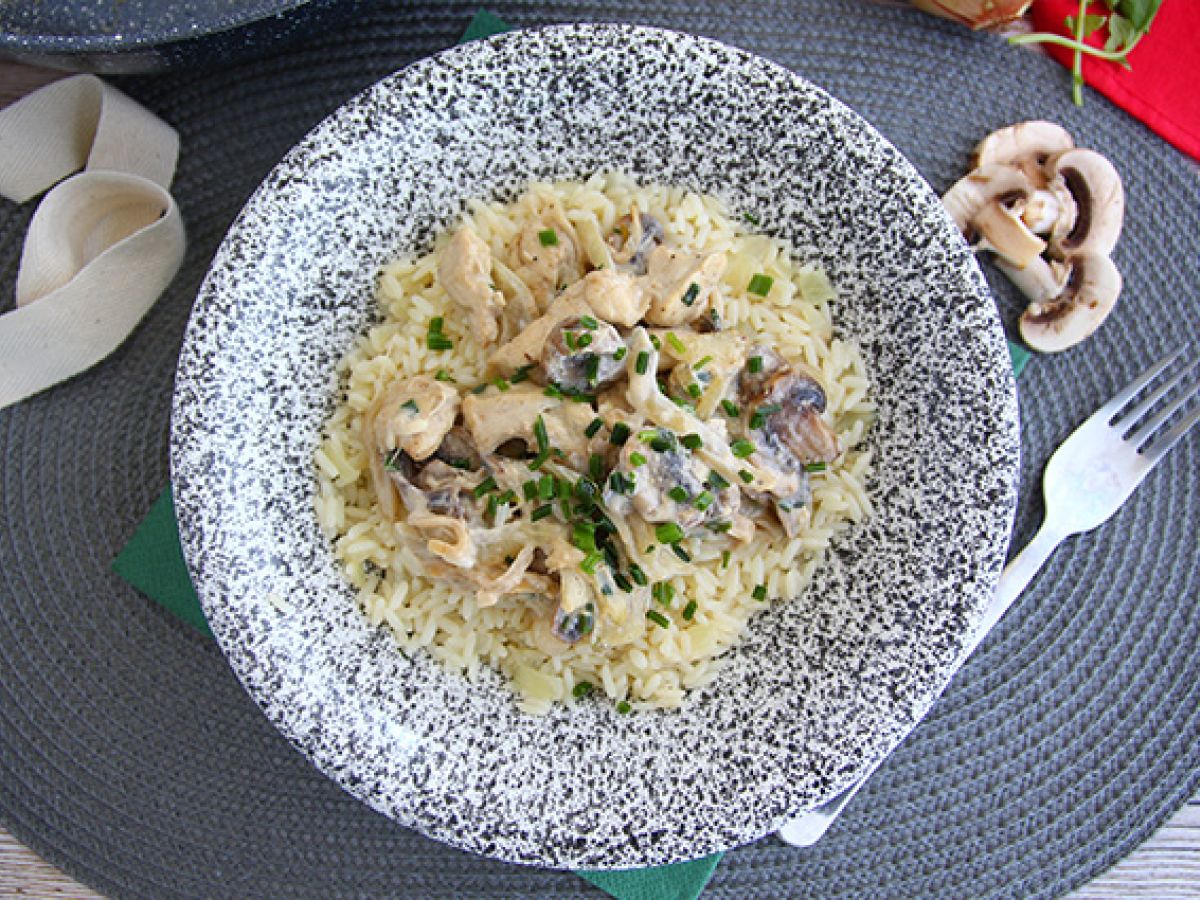 Krämig kyckling med champinjoner