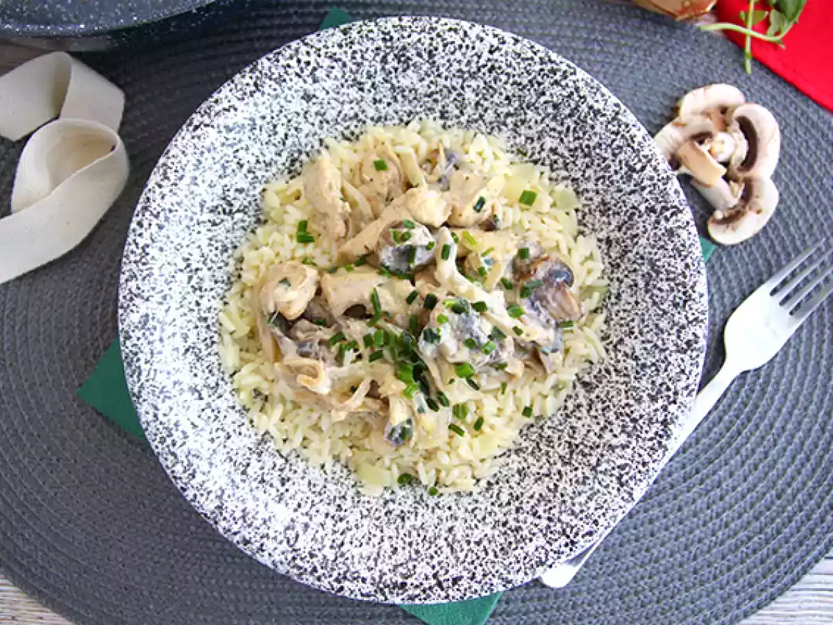 Krämig kyckling med champinjoner