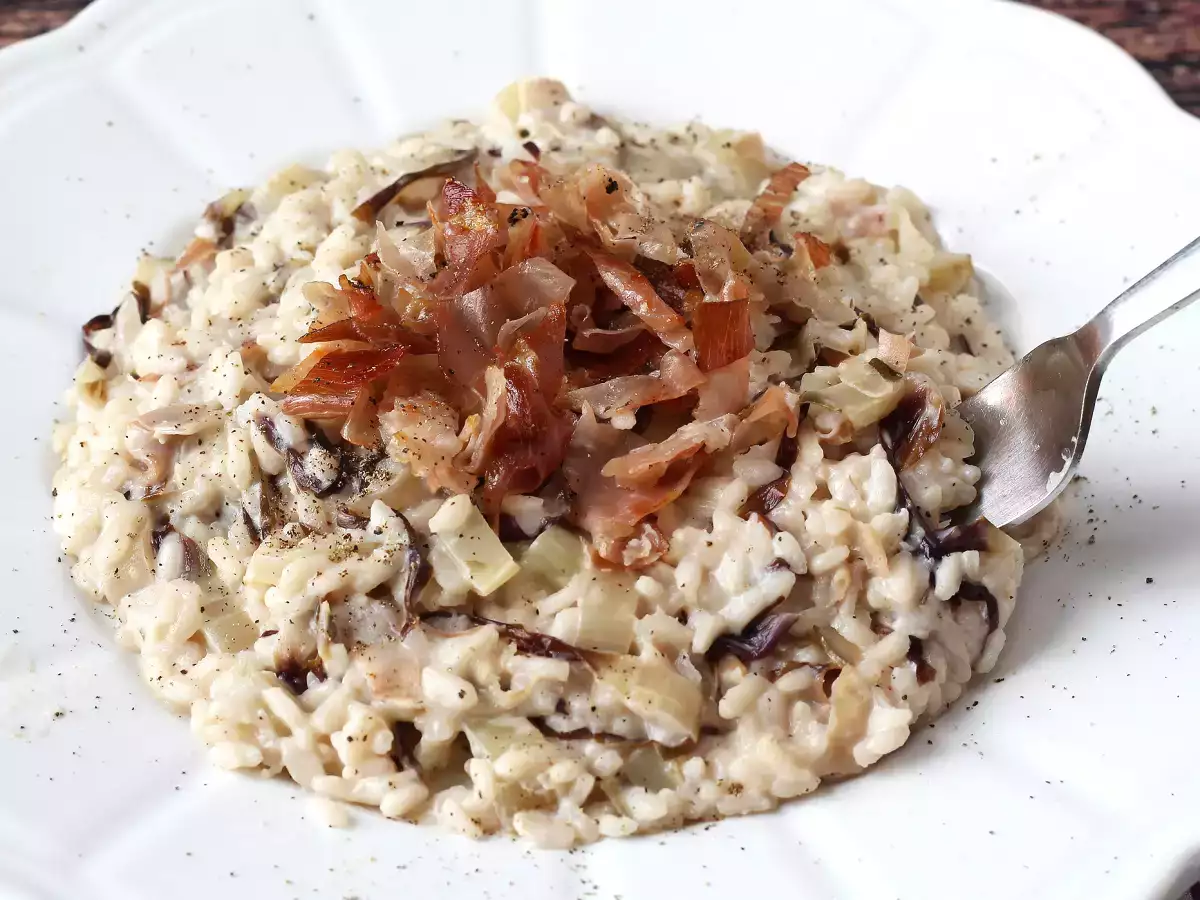 Krämig och välsmakande risotto med radicchio, bacon och philadelphia - foto 3