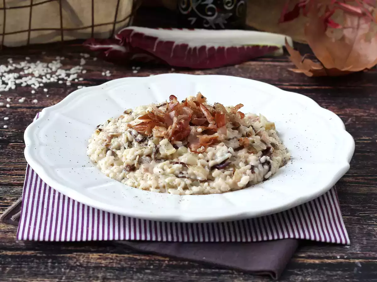 Krämig och välsmakande risotto med radicchio, bacon och philadelphia - foto 4