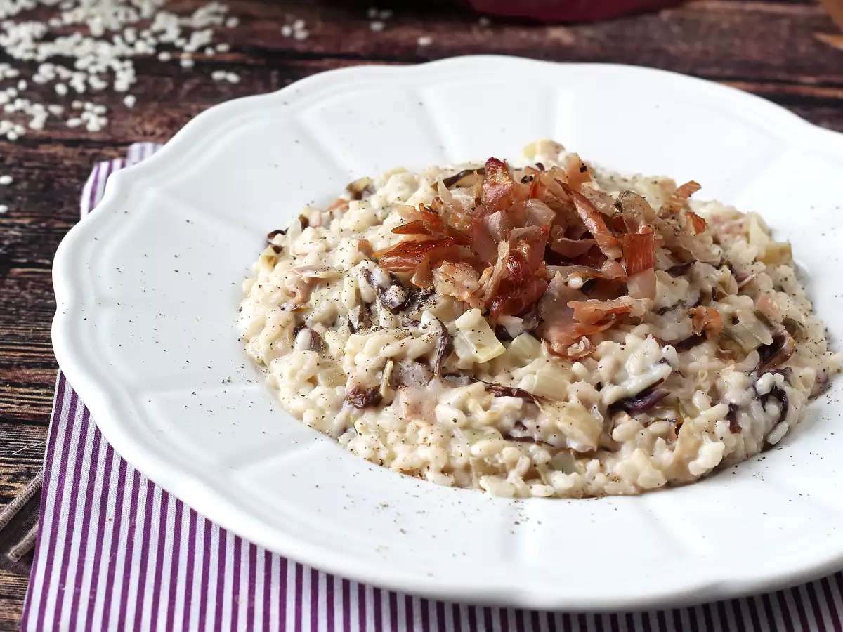 Krämig och välsmakande risotto med radicchio, bacon och philadelphia - foto 5