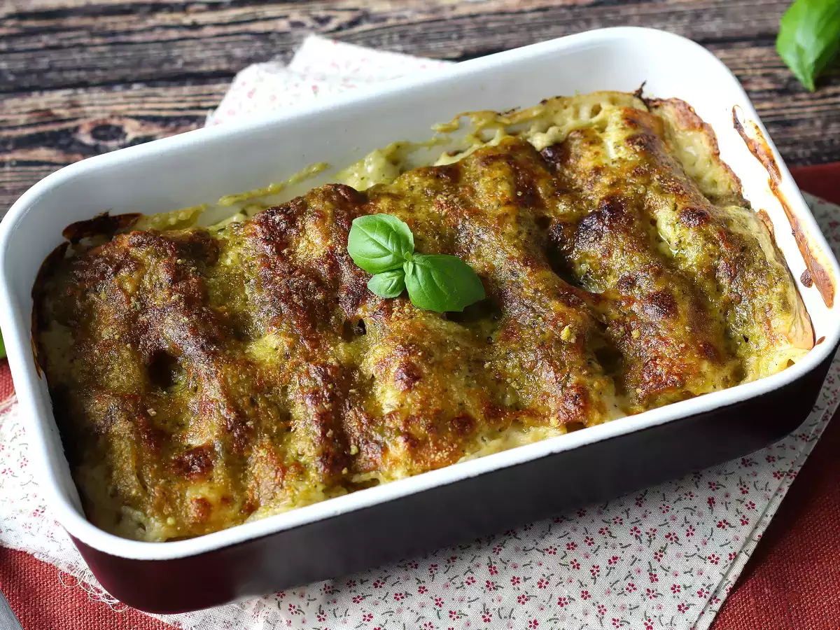 Krämig pesto cannelloni au gratin: det enkla och välsmakande receptet