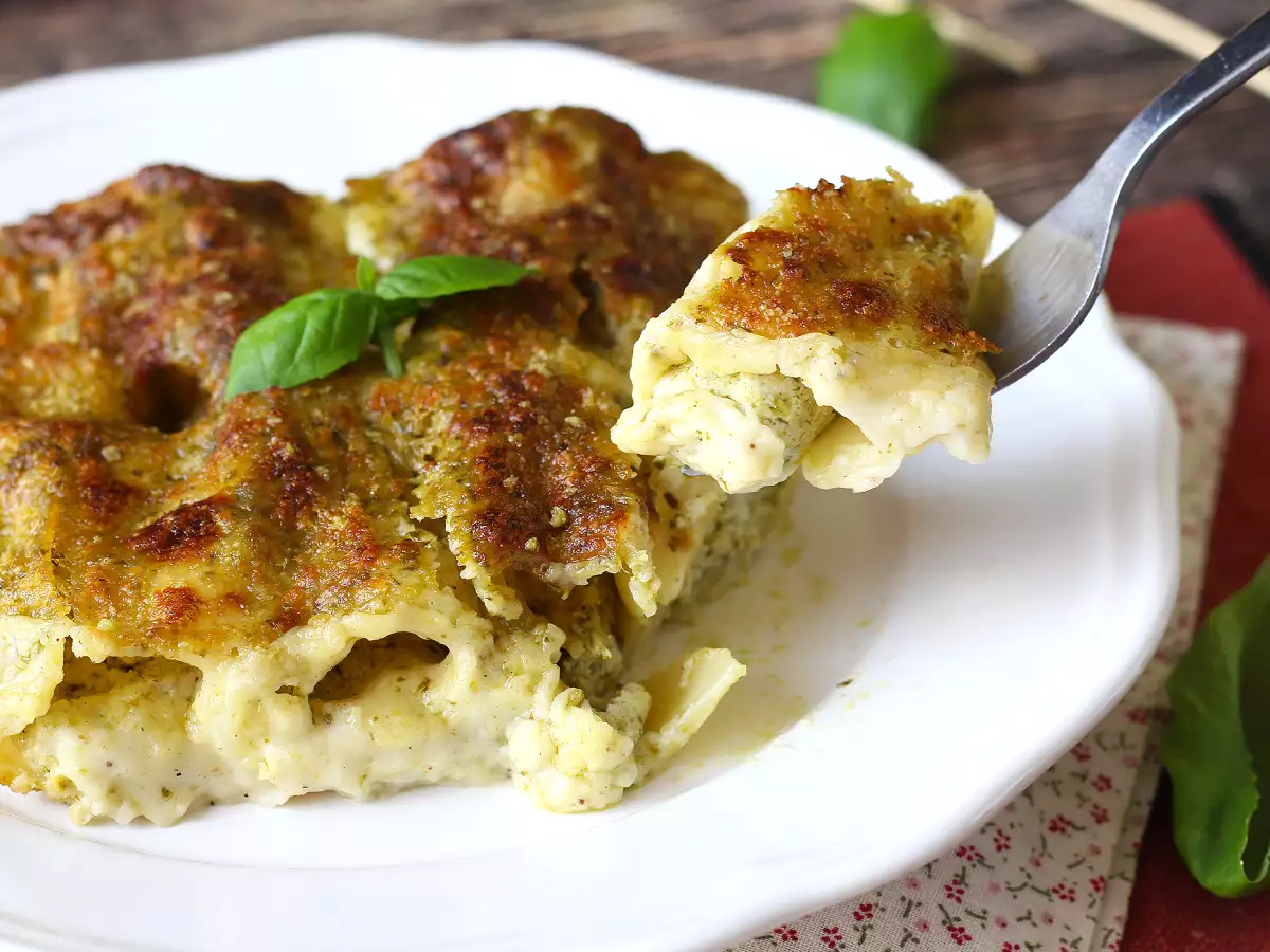 Krämiga, gratinerade cannelloni med pesto – enkelt recept - foto 7