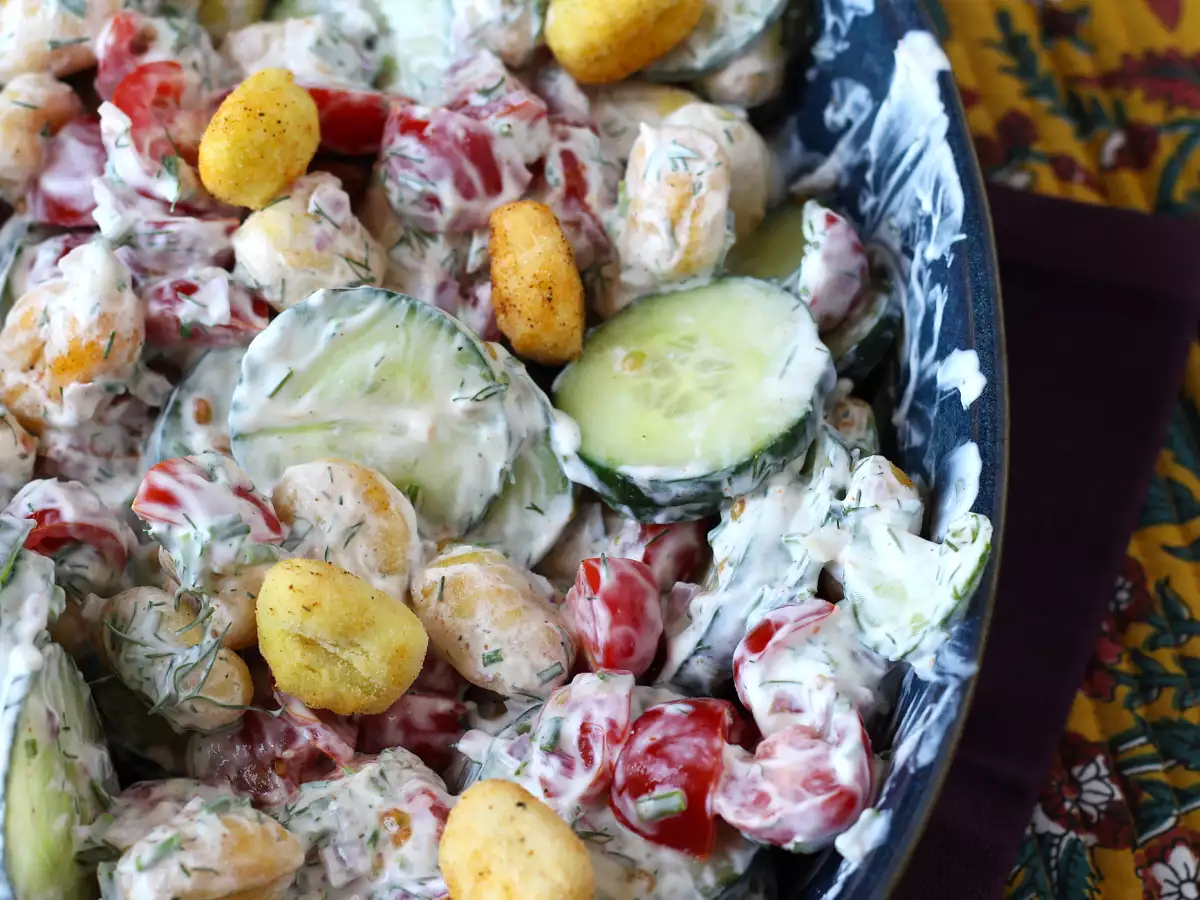 Krispig gnocchisallad, ultratrendig, god och balanserad, perfekt för sommaren! - foto 2