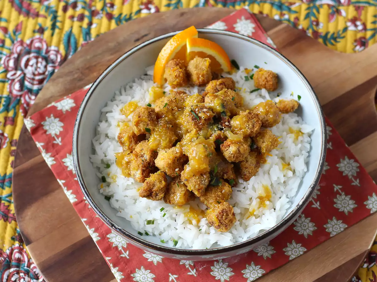 Krispig tofu med apelsinsås - foto 2