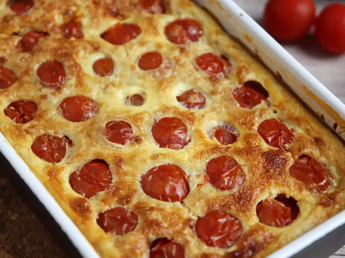 Kryddig clafoutis med körsbärstomater och tonfisk - foto 2