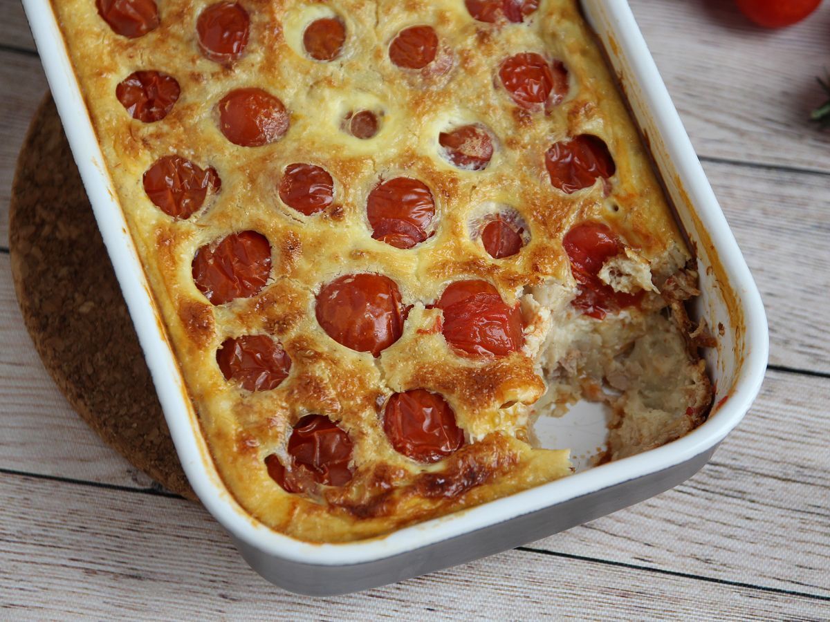 Kryddig clafoutis med körsbärstomater och tonfisk - foto 4