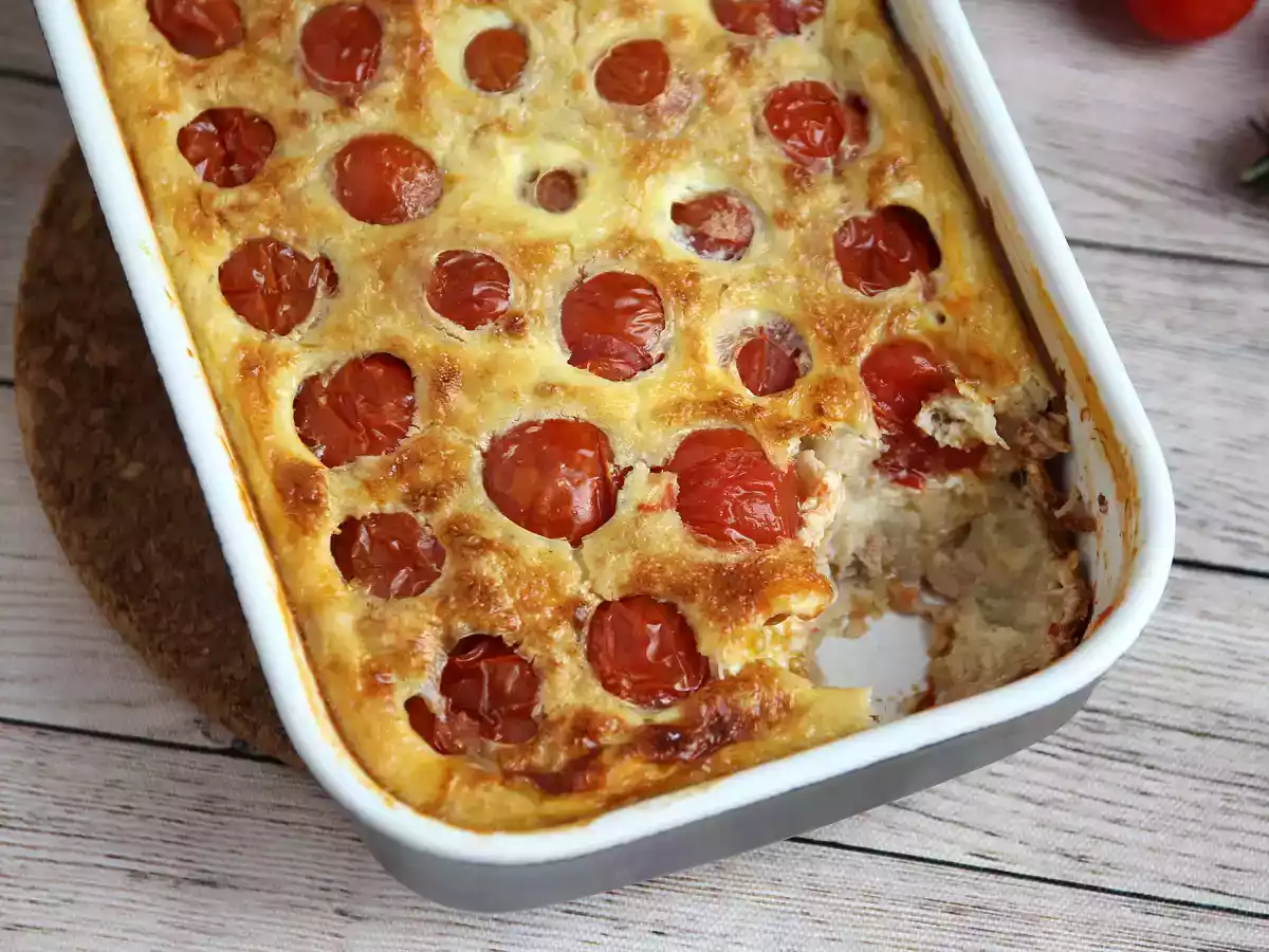 Kryddig clafoutis med körsbärstomater och tonfisk - foto 4