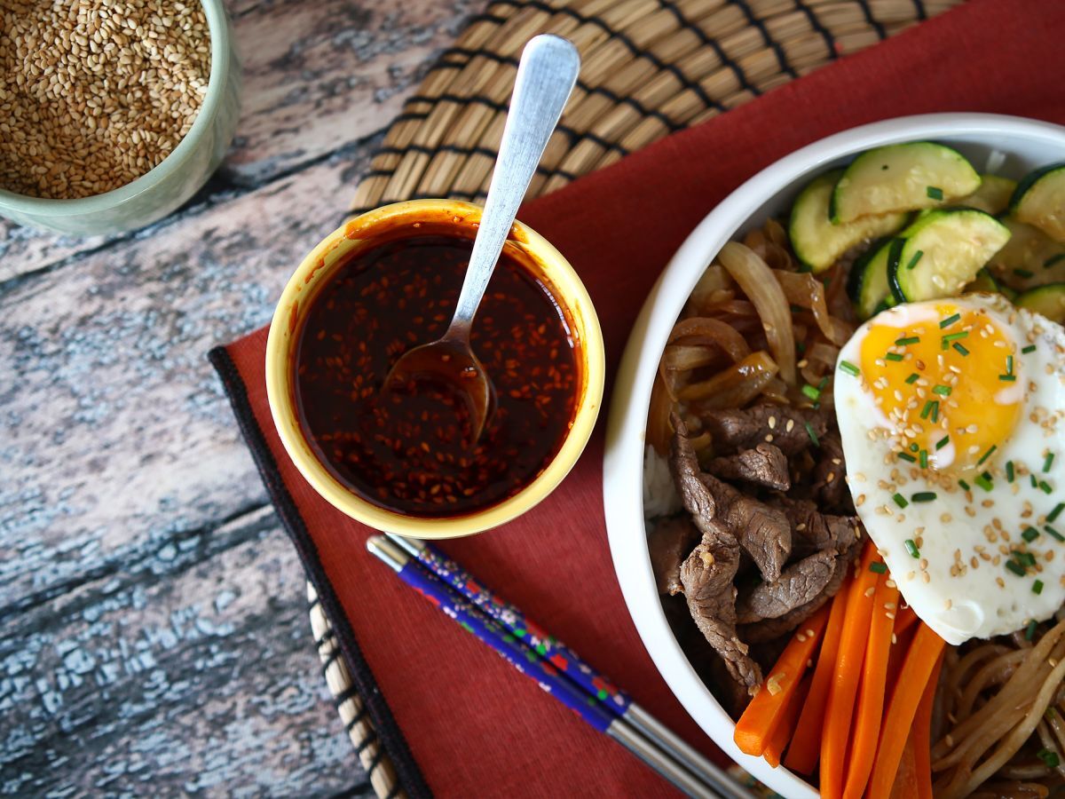 Kryddig koreansk gochujangsås till Bibimbap