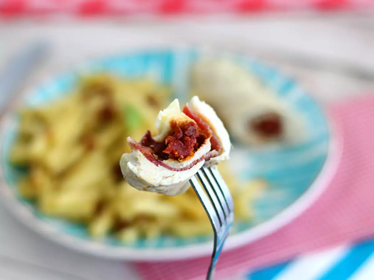 Kycklingballotiner med mozzarella och soltorkade tomater - foto 3