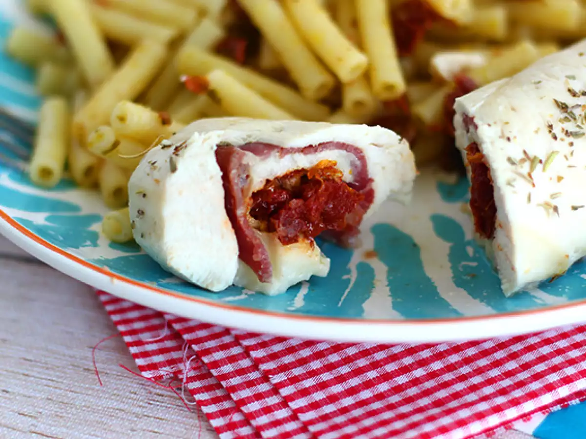 Kycklingballotiner med mozzarella och soltorkade tomater - foto 4