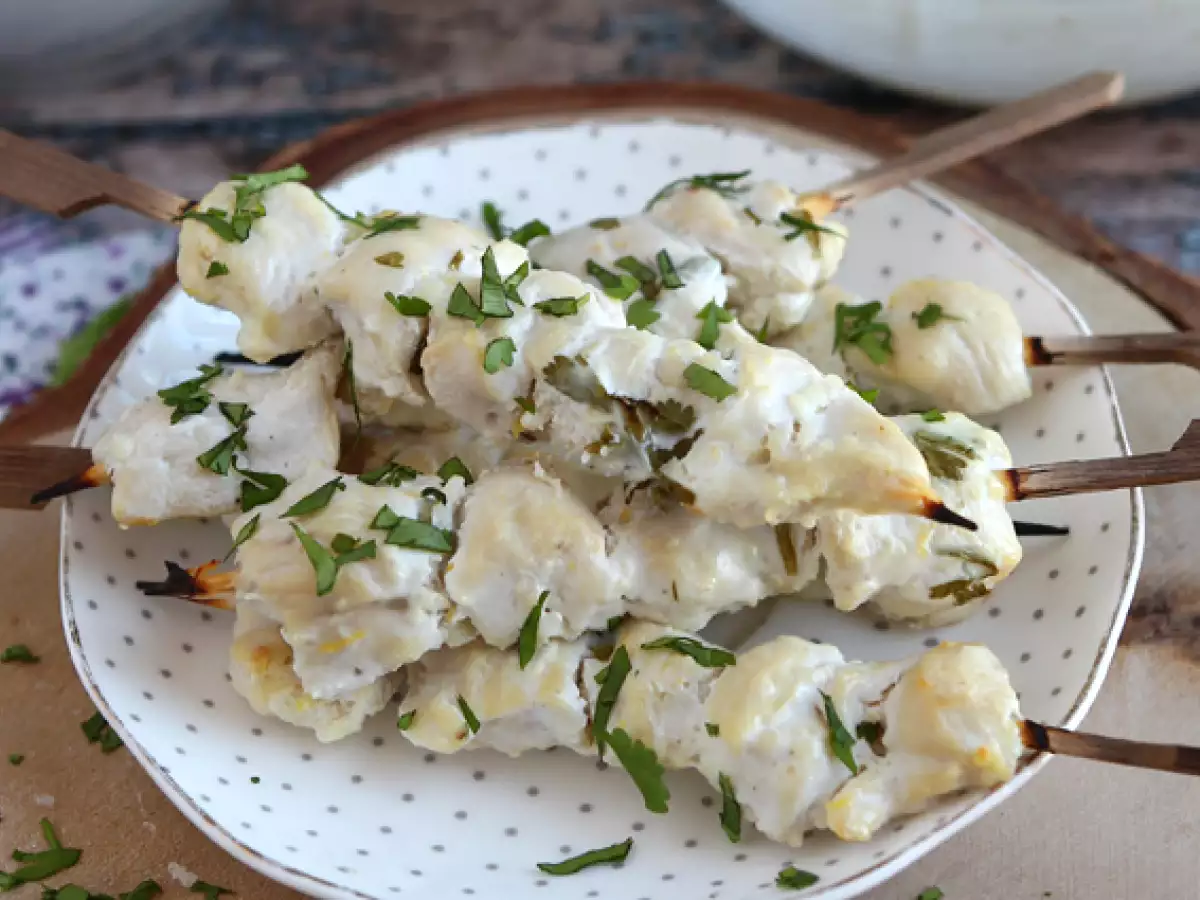 Kycklingspett marinerade i yoghurt- och citronmarinad - foto 3