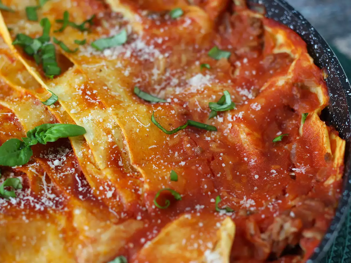 Lasagne med bolognesesås i stekpanna - foto 4