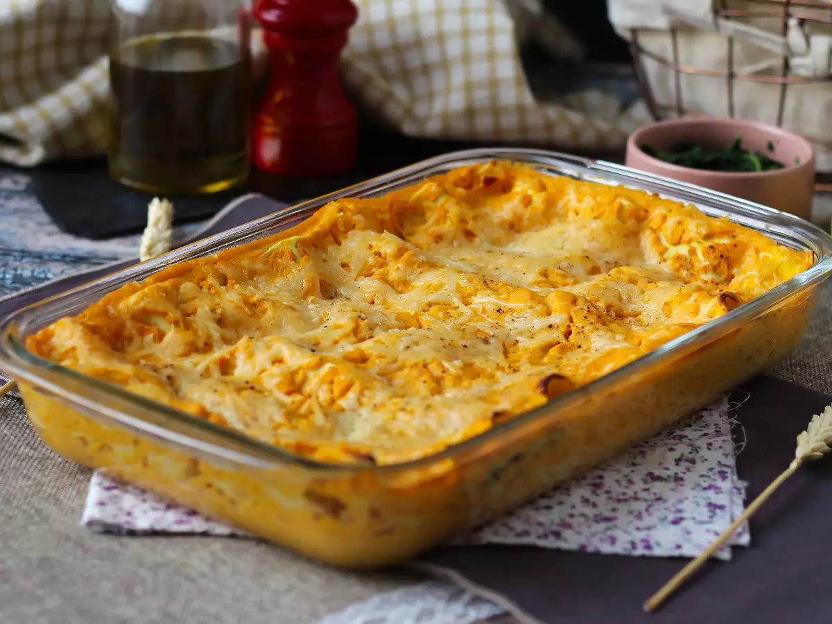 Lasagne med butternutpumpa, spenat och ricotta