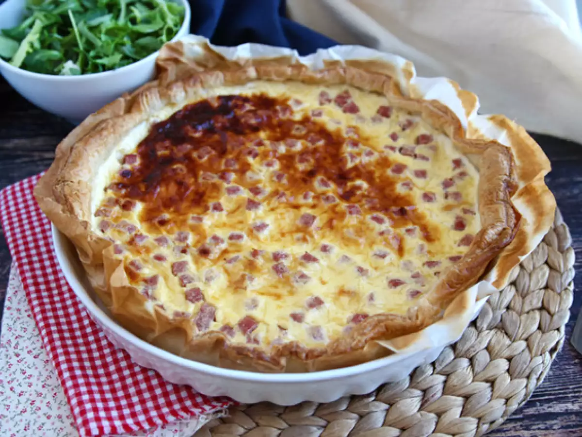 Lättare quiche med skinka, ost och yoghurt!